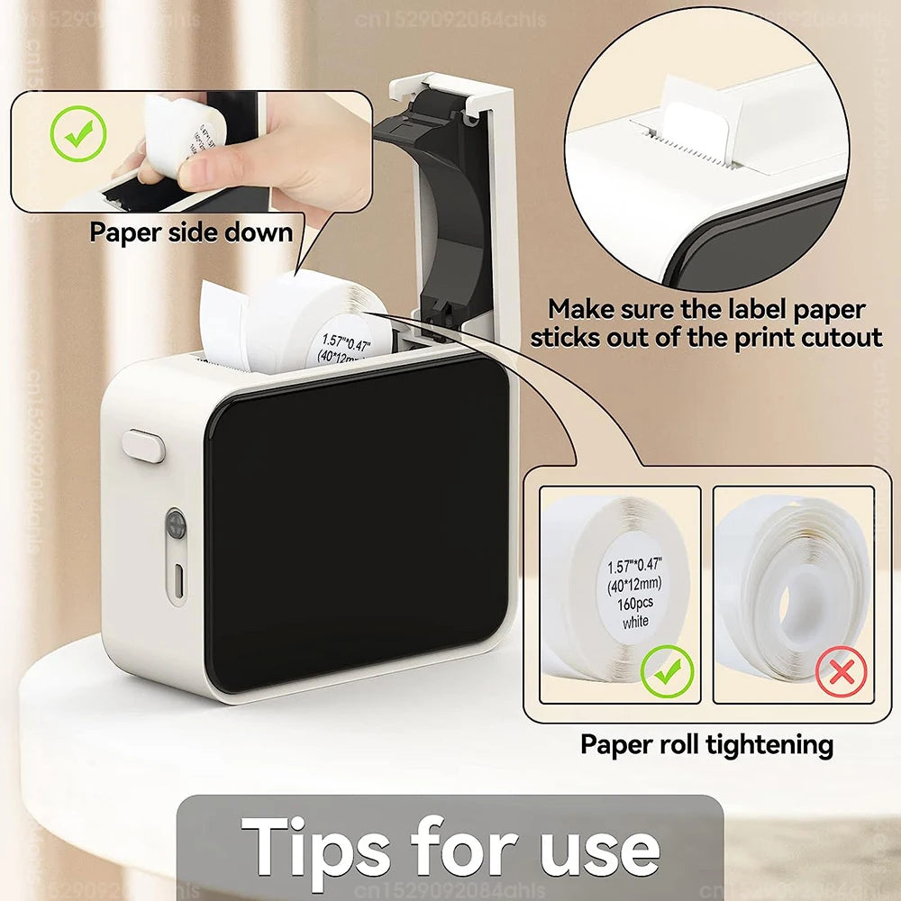 Marklife 12*40mm Thermal Label Sticker Compatible For Marklife P12 P15 M1 For Phomemo D30 Q30 DELI Q2 Labeller 160Pcs/Roll