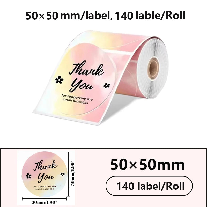50x50mm Laser Sticker Self-Adhesive Thermal Adhesive Label Roll Compatible for Phomemo M110 M220 M200 E210 P50 DETONG P1 WP9520