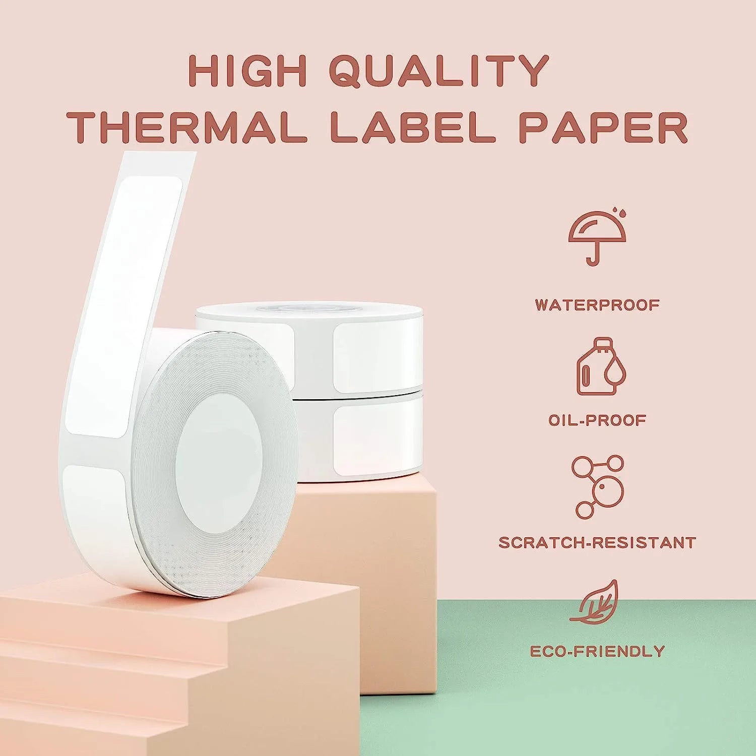 Marklife 12*40mm Thermal Label Sticker Compatible For Marklife P12 P15 M1 For Phomemo D30 Q30 DELI Q2 Labeller 160Pcs/Roll