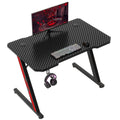 Gaming table 80x52 cm Gaming desk PC table with headphones hook and carbon fiber coating