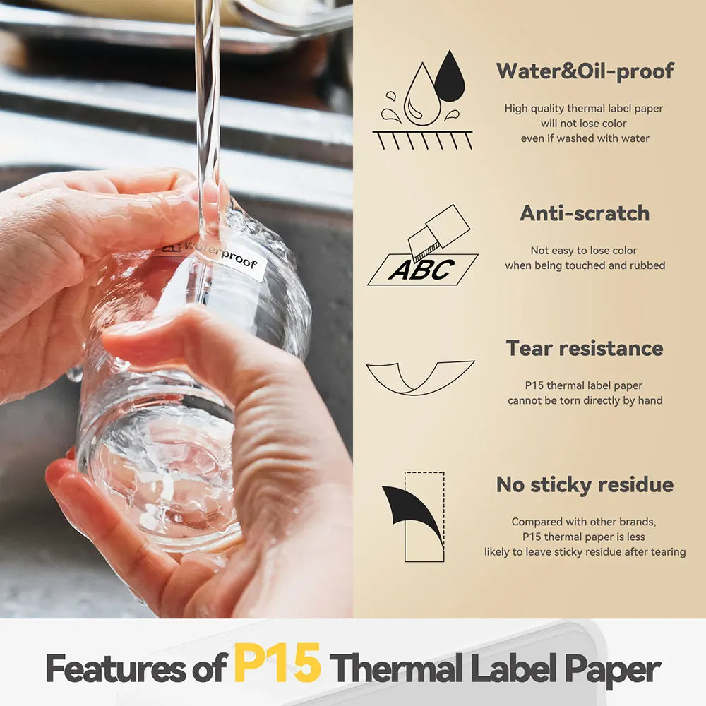 Marklife 12*40mm Thermal Label Sticker Compatible For Marklife P12 P15 M1 For Phomemo D30 Q30 DELI Q2 Labeller 160Pcs/Roll