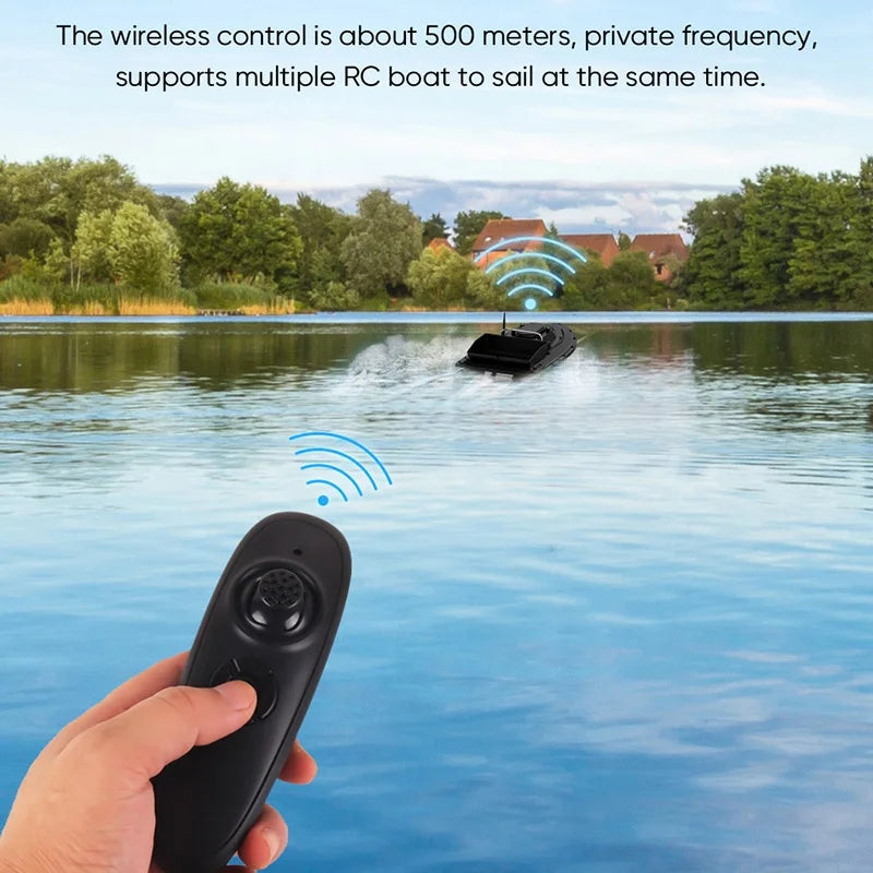 D12F Ship Long Cruise 500M Big Hopper Night Light Far Distance Wireless Baitboat Remote Control Yacht Sea RC Fishing Bait Boat