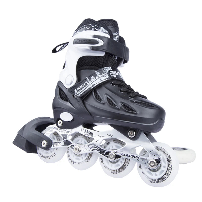 PAPAISON 2020  NEW Hardboots PU Wheels Flashing Roller Skates in Stock Black White Red Colors