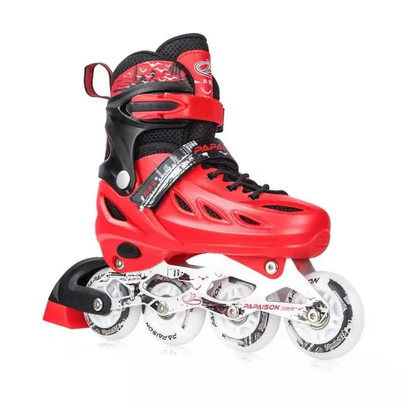 PAPAISON 2020  NEW Hardboots PU Wheels Flashing Roller Skates in Stock Black White Red Colors
