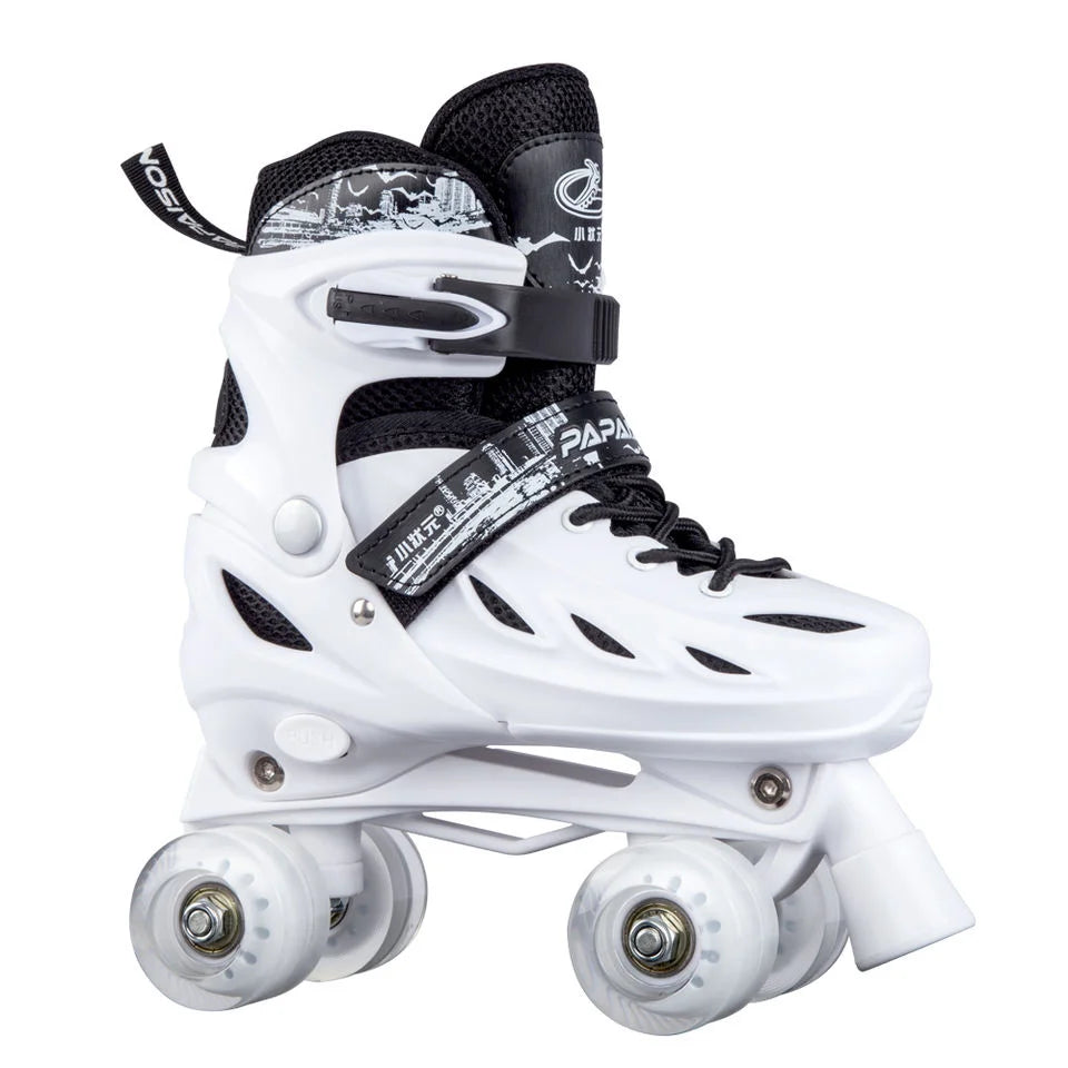 2026 NEW LIAO High Quality Adjustable Roller Skates Flashing Roller Durable Double Row Rental Quad 4 Wheels Patines Kids Adults