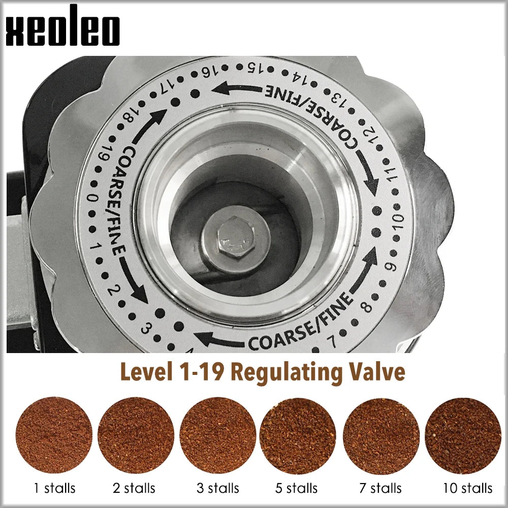 XEOLEO Electric Coffee Grinder 200W Espresso Machine Coffee Bean Miller 60mm Flat Burr Grinder Espresso Maker 20 Steps