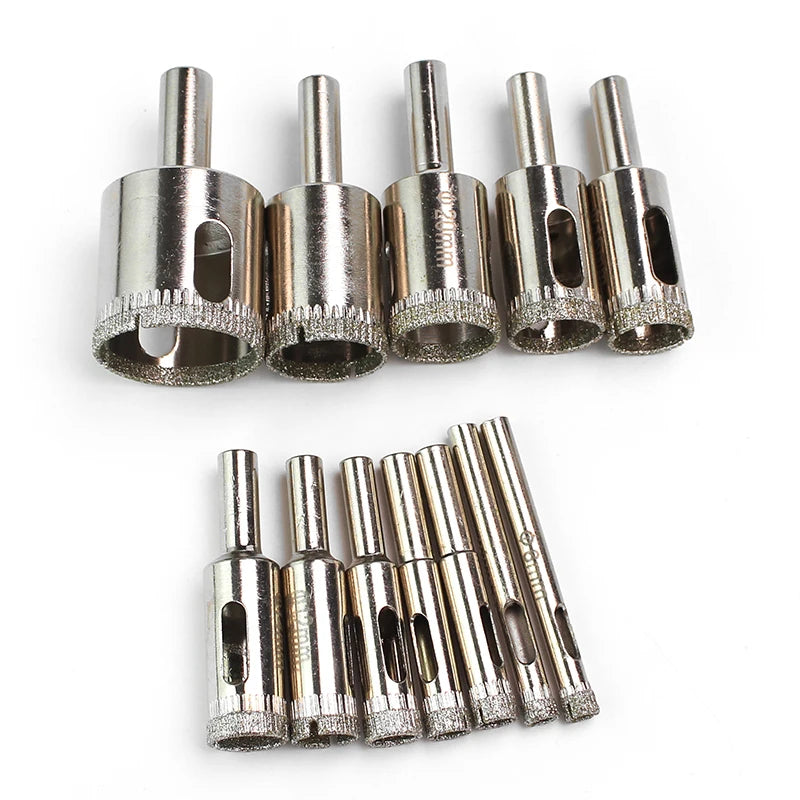 6-60mm 1PC Diamond Drill Bits Hole Saw Diamond Drill Bit Hollow Core Drill Bit Set for Diamond Coating, Carbon Steel for Glass