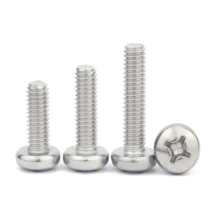 50X M1 M1.2 M1.4 M1.6 M2 M2.5 M3 M4 Mini Micro Small  A2 304 Stainless Steel Cross Phillips Pan Head Screw Round Bolt 2-30mm