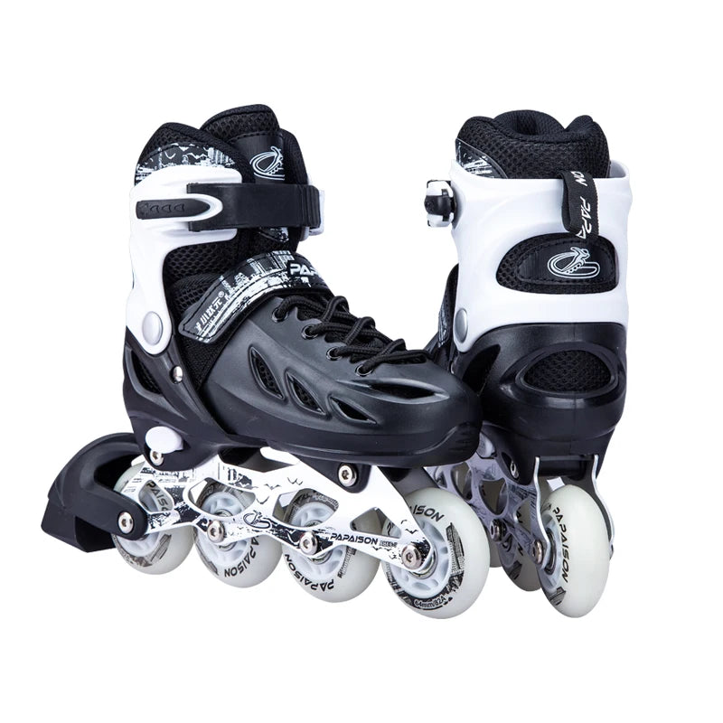 PAPAISON 2020  NEW Hardboots PU Wheels Flashing Roller Skates in Stock Black White Red Colors