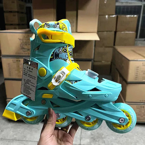 100% Original 100% Genuine Nine-Mentor Training Children's Canvas & TPR Inline Roller Skates for Beginners Boys Girls