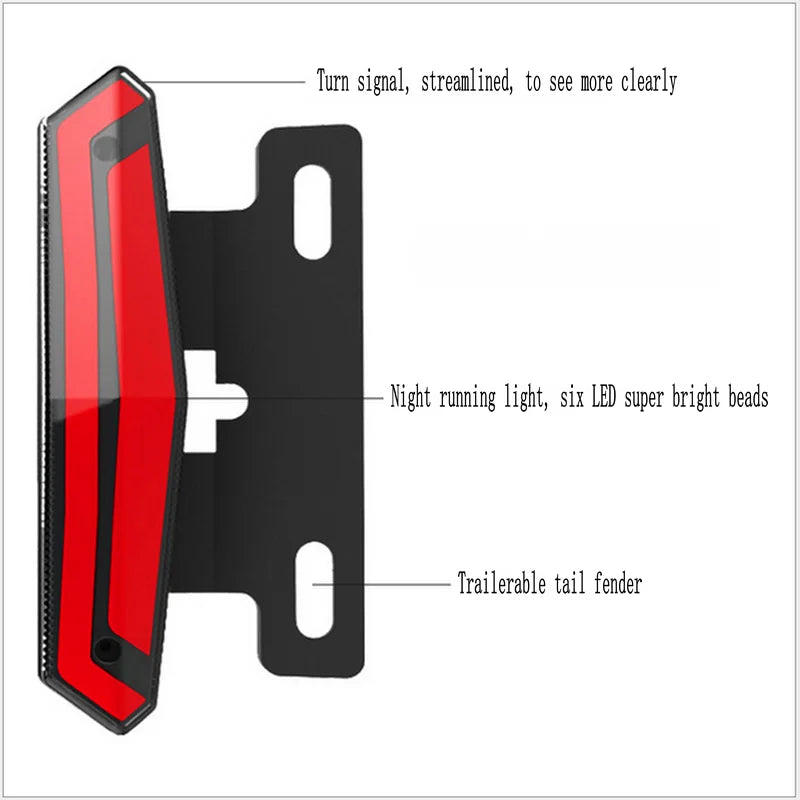 Night-Traveling Electric Bicycle Lights Turning Light Water Flow Led Tail Lights Modified Electric Scooter Lamp