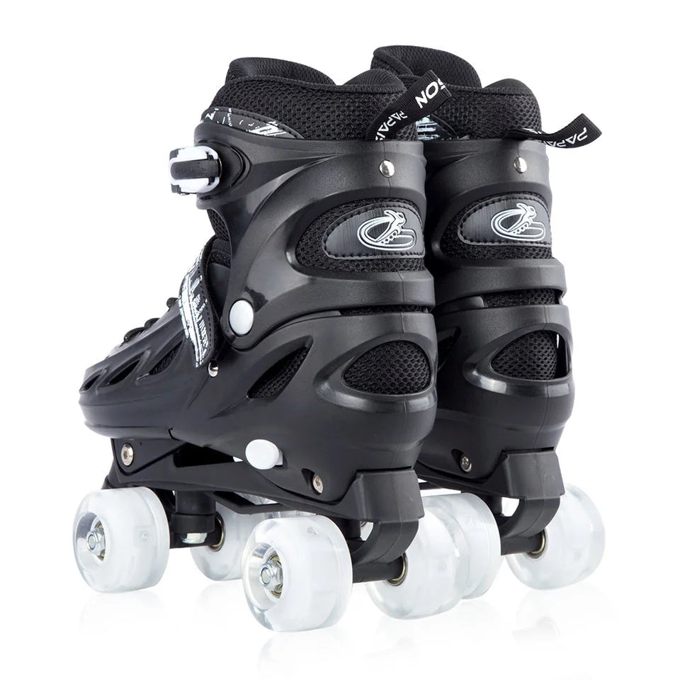 2026 NEW LIAO High Quality Adjustable Roller Skates Flashing Roller Durable Double Row Rental Quad 4 Wheels Patines Kids Adults
