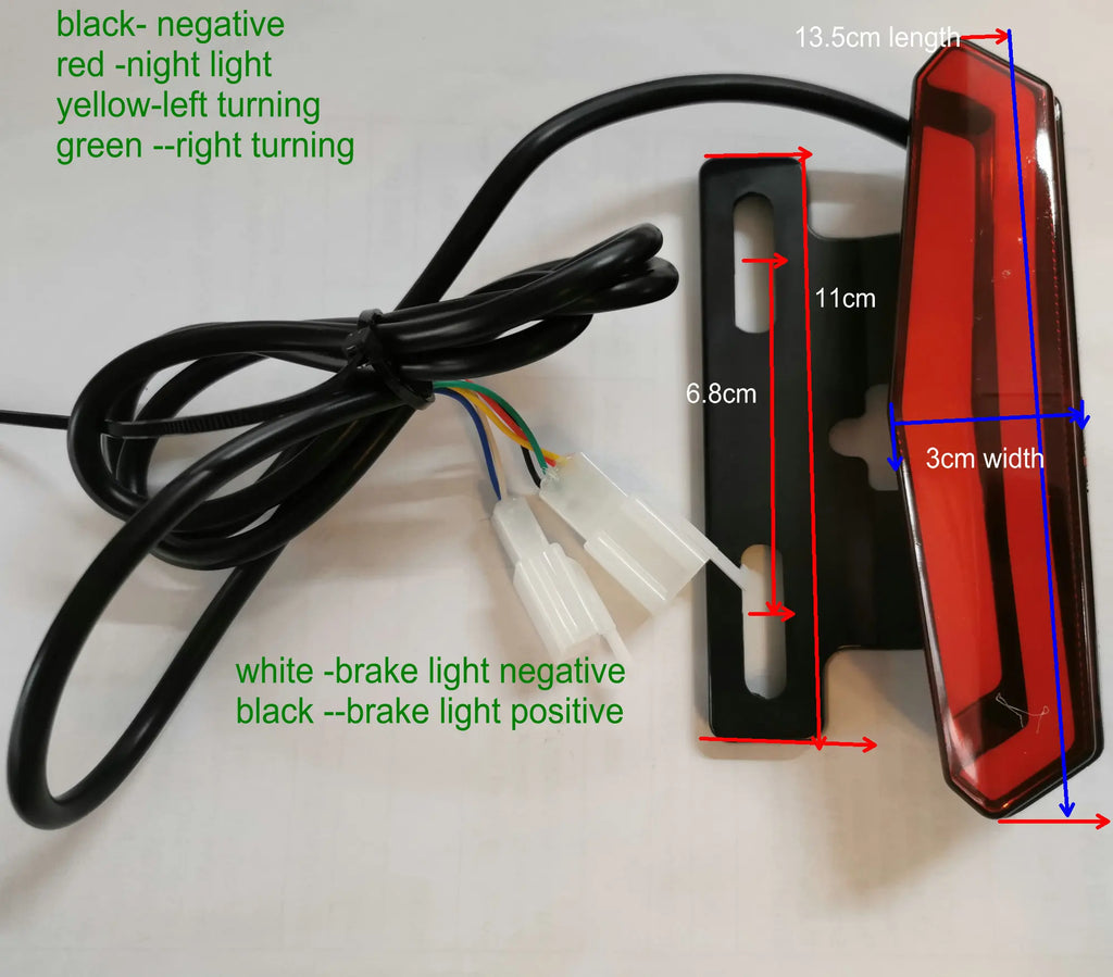 Night-Traveling Electric Bicycle Lights Turning Light Water Flow Led Tail Lights Modified Electric Scooter Lamp