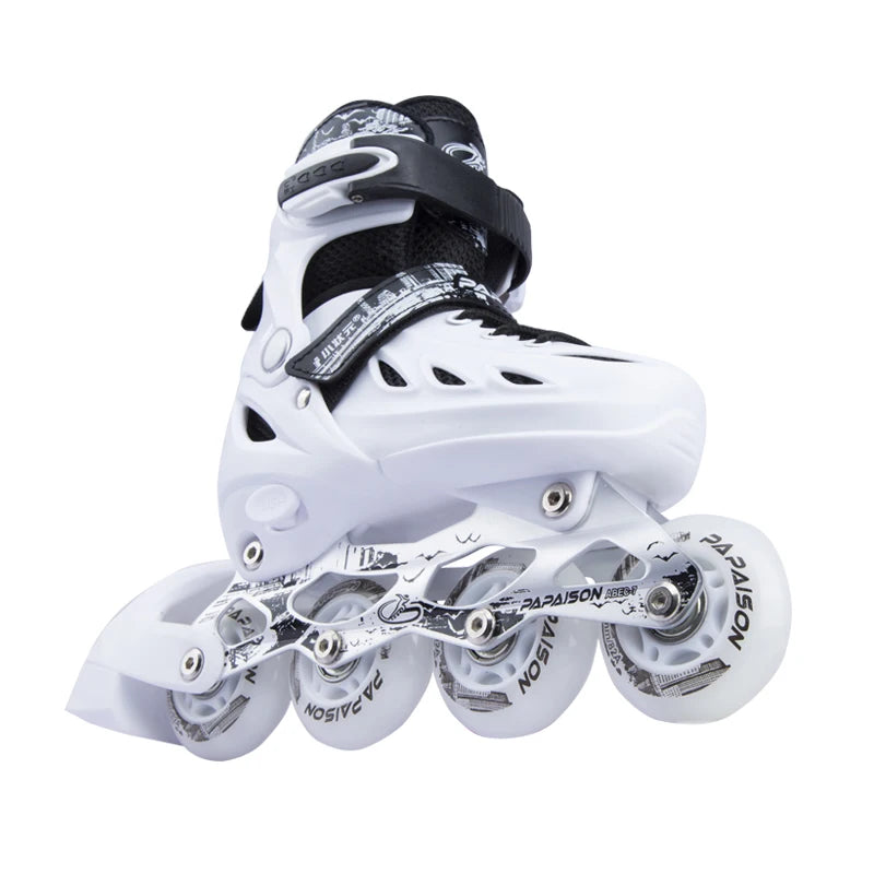 PAPAISON 2020  NEW Hardboots PU Wheels Flashing Roller Skates in Stock Black White Red Colors
