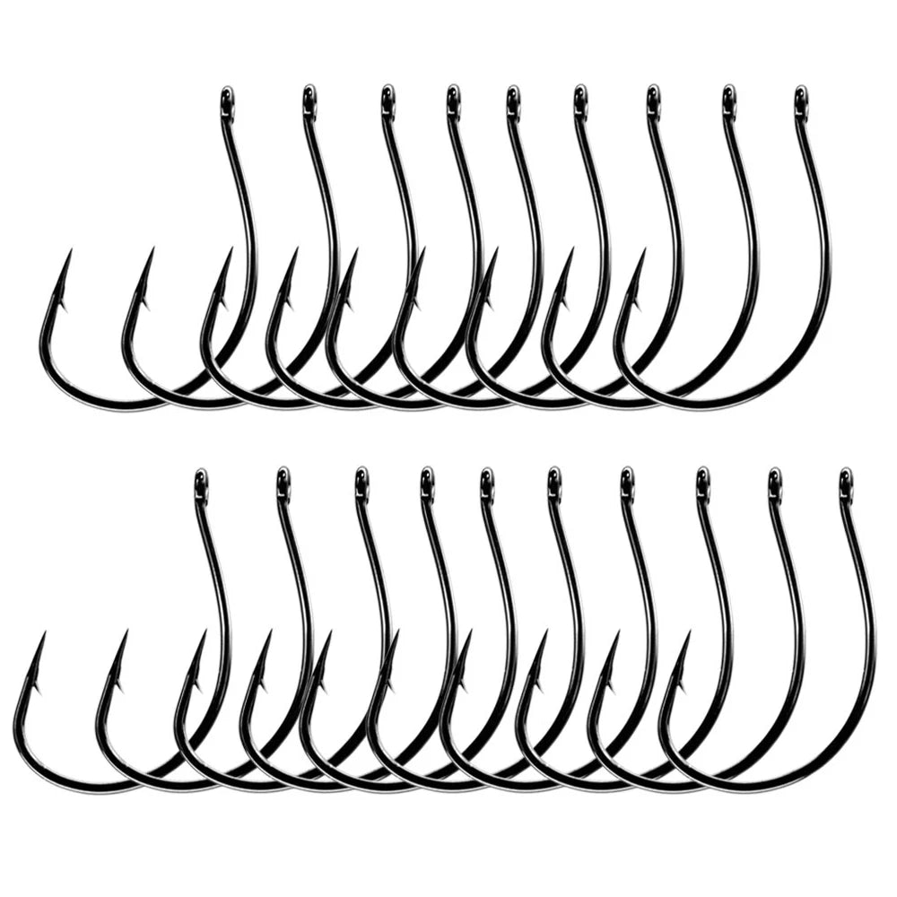 THKFISH 20pcs Drop Shot Hooks #3 #2 #1 #1/0 #2/0 Stainless Steel Offset Wacky Hooks Crank Worm Barbed Hook Fishing Accessories
