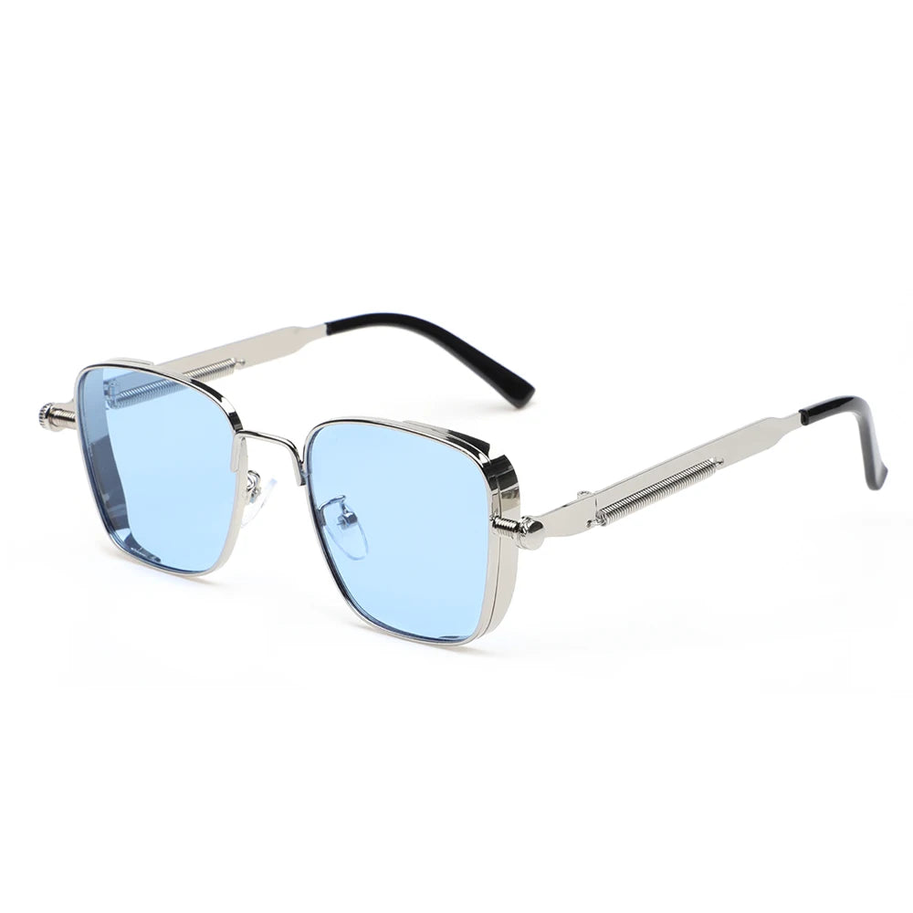 New Vintage Metal Steampunk Sunglasses Men Women Square Sun Glasses For Men Women Retro Brand Gradient Shades Male Female UV400