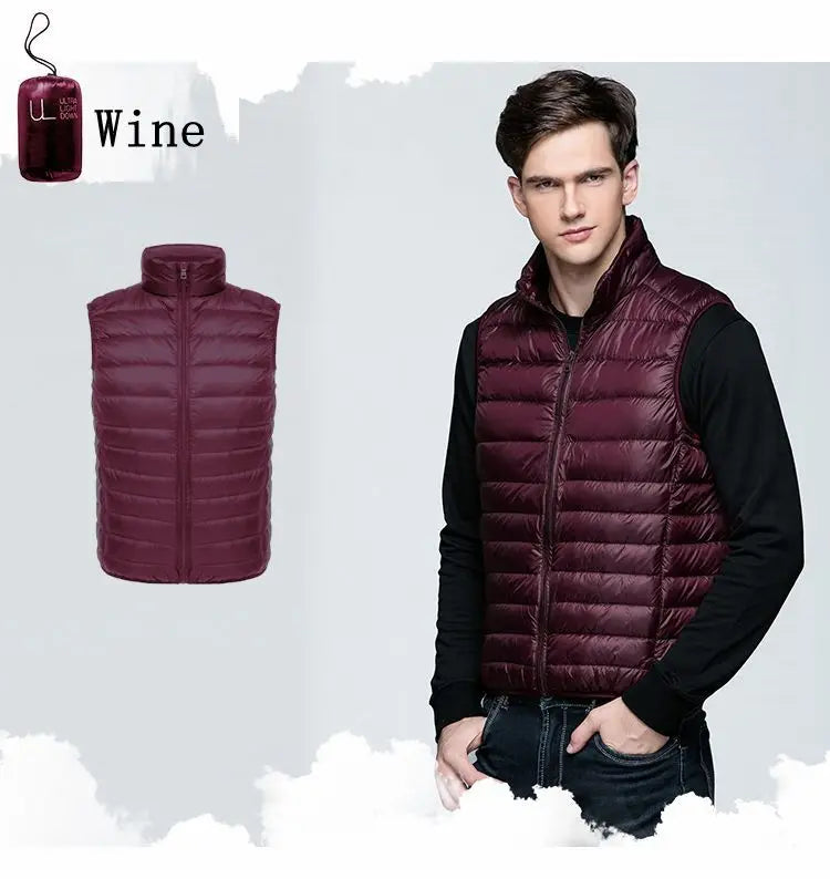 NewBang 6XL Men Sleeveless Warm Vest Ultra Light Down Vest Man Winter Solid Sleeveless Jacket Mens Lightweight Waterproof Vests