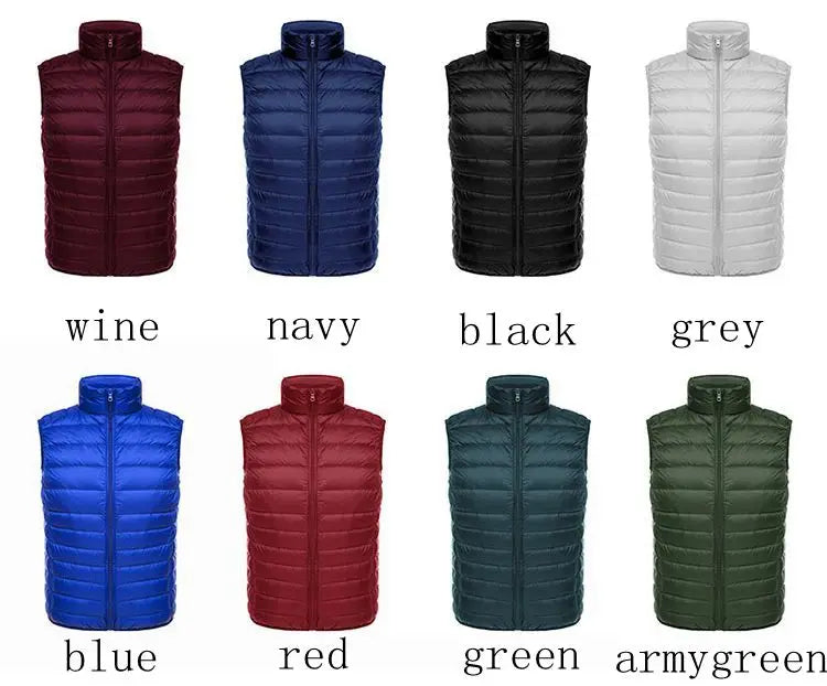 NewBang 6XL Men Sleeveless Warm Vest Ultra Light Down Vest Man Winter Solid Sleeveless Jacket Mens Lightweight Waterproof Vests
