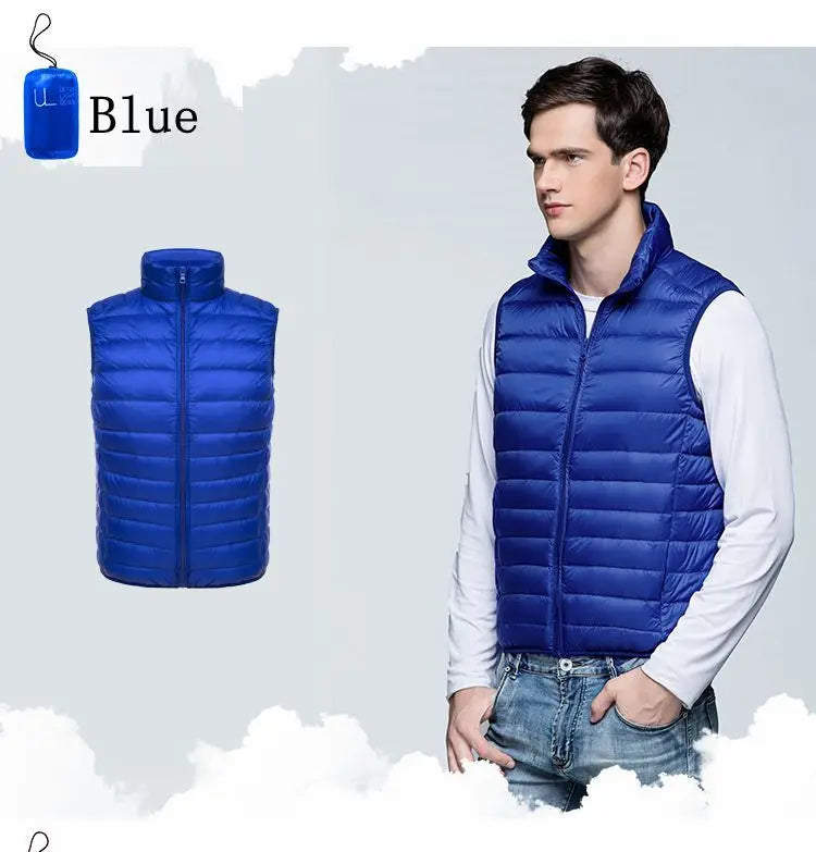 NewBang 6XL Men Sleeveless Warm Vest Ultra Light Down Vest Man Winter Solid Sleeveless Jacket Mens Lightweight Waterproof Vests