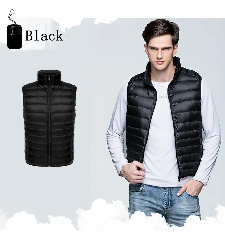 NewBang 6XL Men Sleeveless Warm Vest Ultra Light Down Vest Man Winter Solid Sleeveless Jacket Mens Lightweight Waterproof Vests