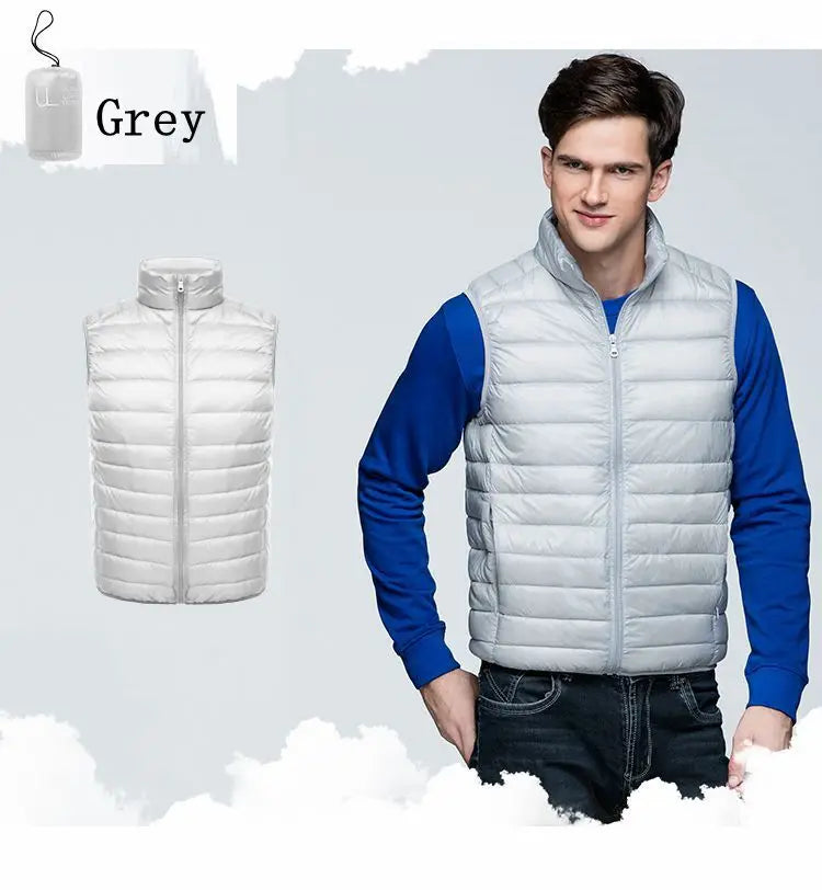 NewBang 6XL Men Sleeveless Warm Vest Ultra Light Down Vest Man Winter Solid Sleeveless Jacket Mens Lightweight Waterproof Vests