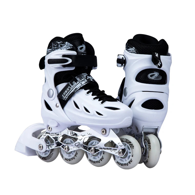 PAPAISON 2020  NEW Hardboots PU Wheels Flashing Roller Skates in Stock Black White Red Colors