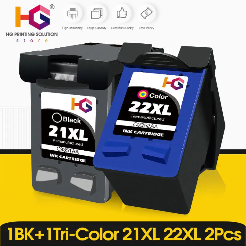 Replacement Ink Cartridge For HP 21 22 For HP21 XL  Deskjet F2180 F2200 F2280 F4180 F300 F380 380 D2300 Printer