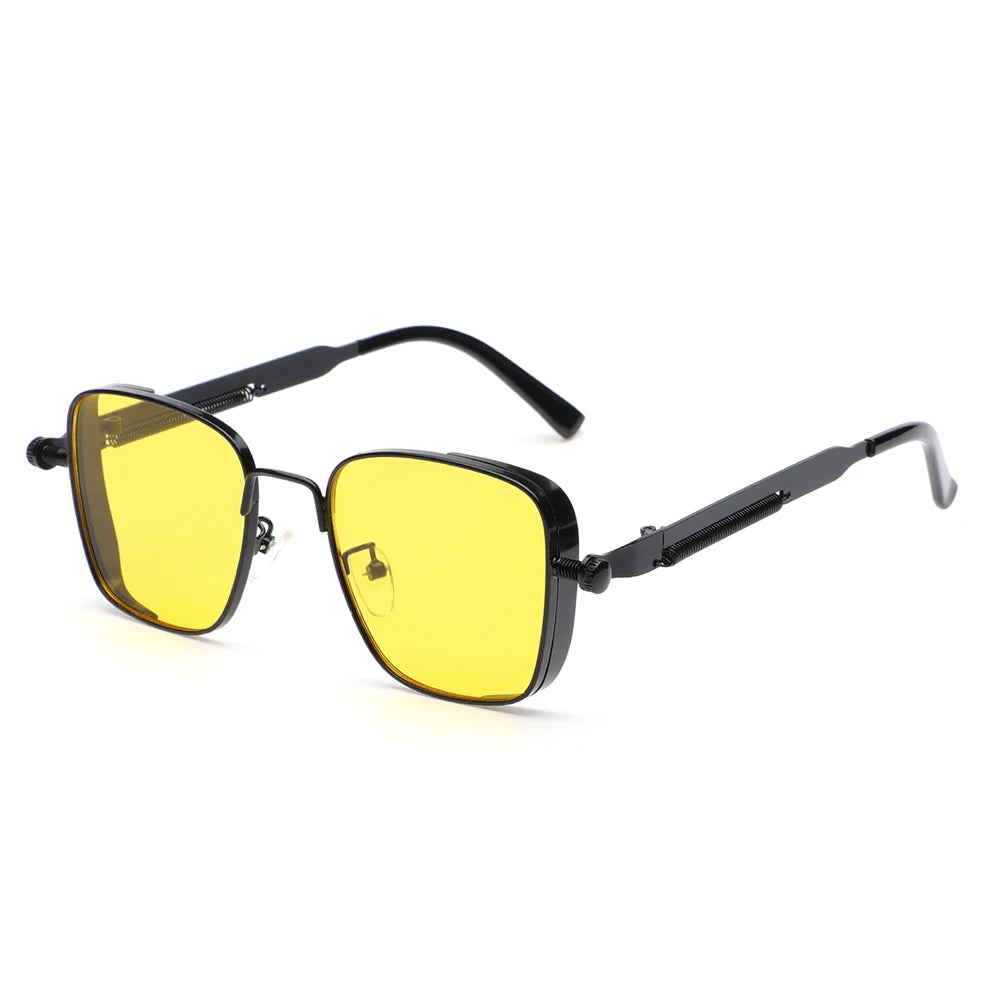 New Vintage Metal Steampunk Sunglasses Men Women Square Sun Glasses For Men Women Retro Brand Gradient Shades Male Female UV400
