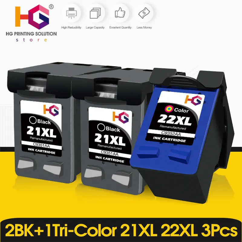 Replacement Ink Cartridge For HP 21 22 For HP21 XL  Deskjet F2180 F2200 F2280 F4180 F300 F380 380 D2300 Printer