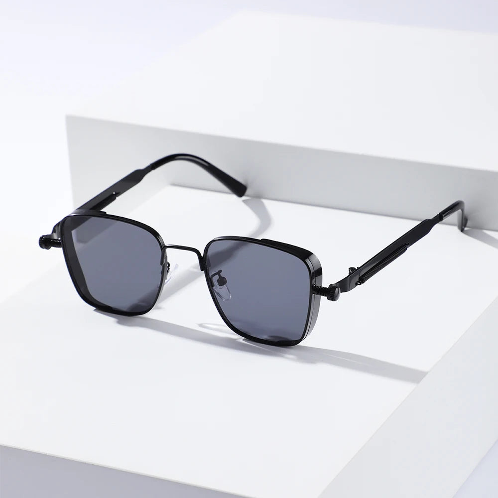 New Vintage Metal Steampunk Sunglasses Men Women Square Sun Glasses For Men Women Retro Brand Gradient Shades Male Female UV400