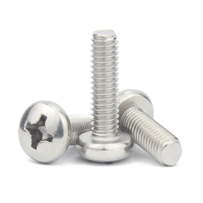 50X M1 M1.2 M1.4 M1.6 M2 M2.5 M3 M4 Mini Micro Small  A2 304 Stainless Steel Cross Phillips Pan Head Screw Round Bolt 2-30mm
