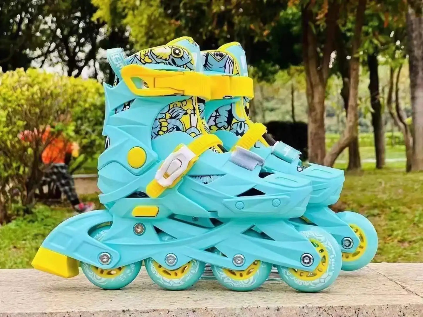 100% Original 100% Genuine Nine-Mentor Training Children's Canvas & TPR Inline Roller Skates for Beginners Boys Girls