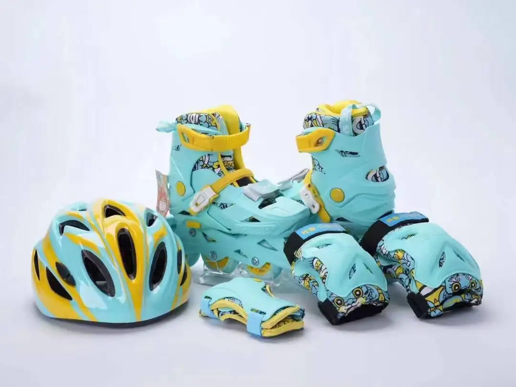 100% Original 100% Genuine Nine-Mentor Training Children's Canvas & TPR Inline Roller Skates for Beginners Boys Girls