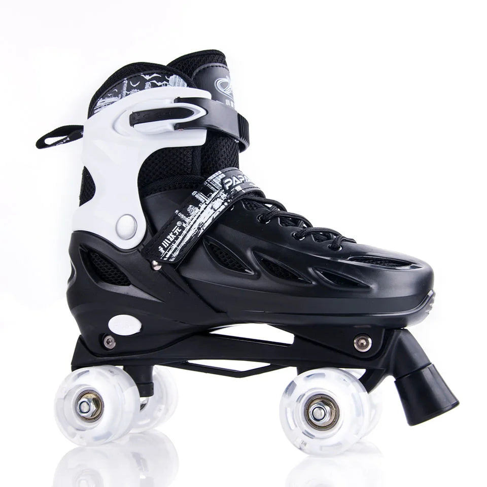 2026 NEW LIAO High Quality Adjustable Roller Skates Flashing Roller Durable Double Row Rental Quad 4 Wheels Patines Kids Adults