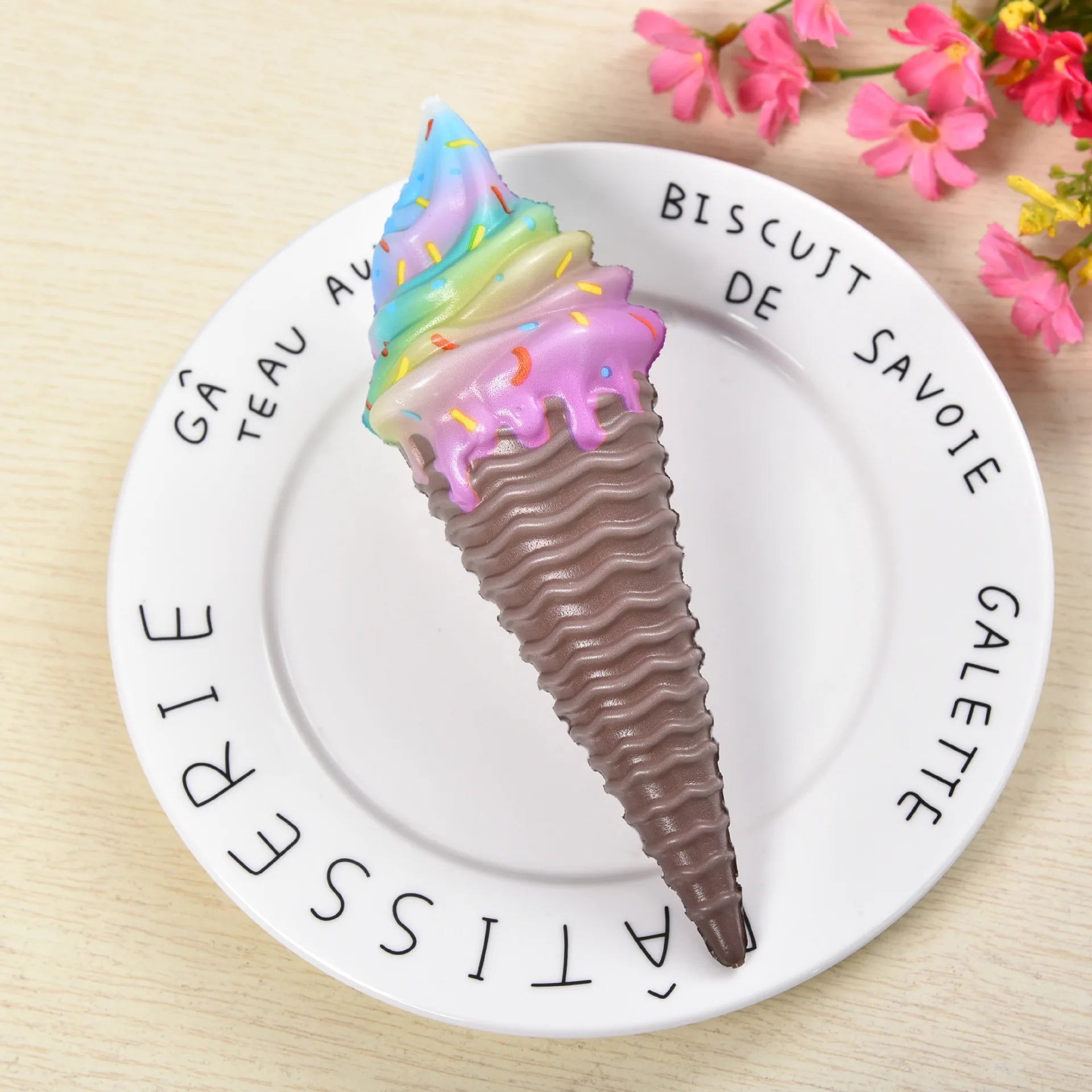 Squishies Colorful Ice Cream Squishy Slow Rising Soft Creative Squeeze Toy Simulation Stress Relief Funny Xmas Gift Toy for Kids