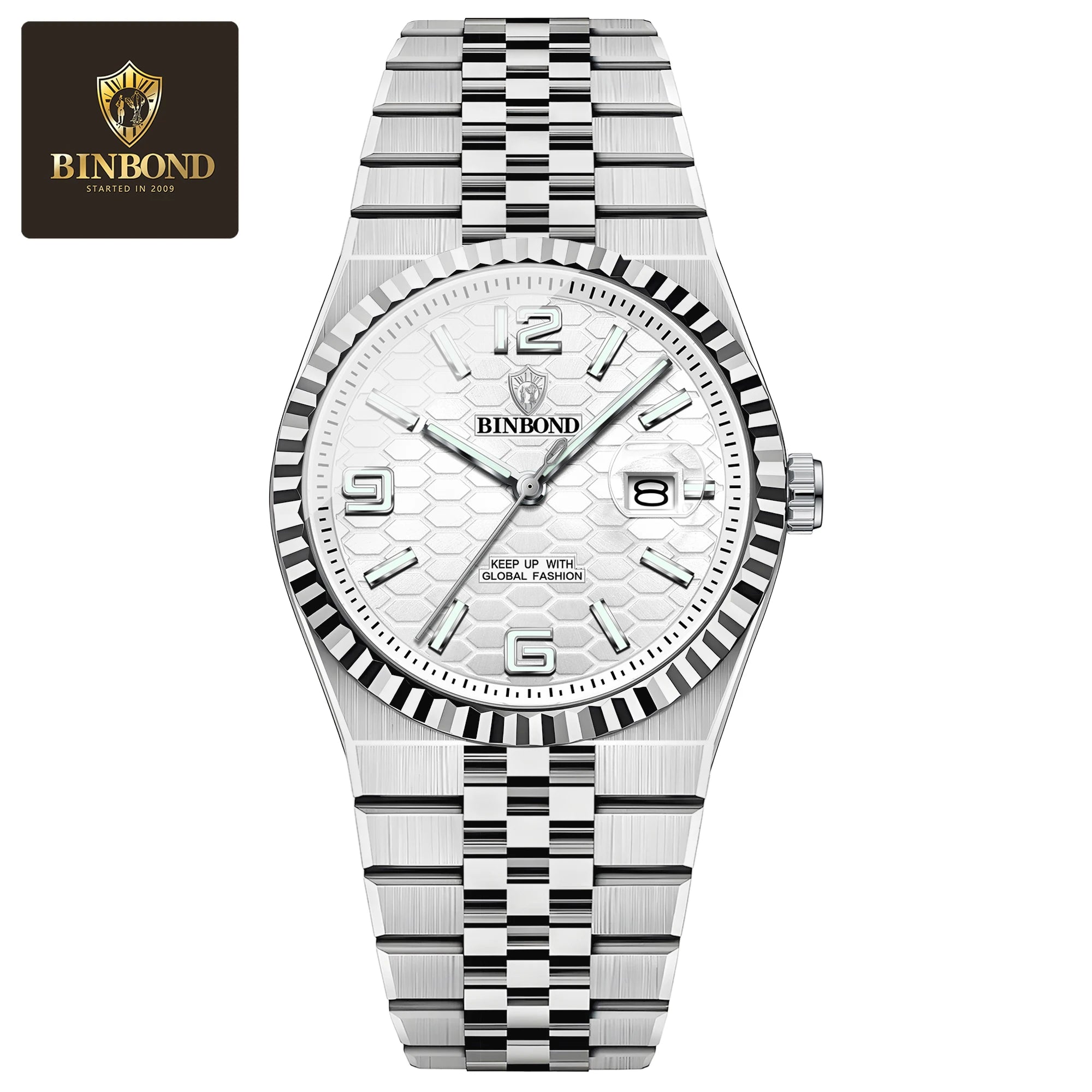 BINBOND Top Brand New 8181 Business Men's Quartz Watch Waterproof Night Light Calendar Fashion Men's Quartz Watch 2025