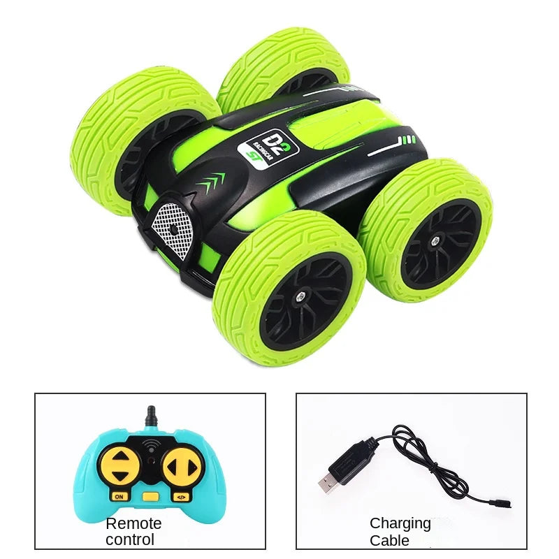 2.4G 4wd Mini Rc Stunt Car High Speed Drift Buggy Double-sided Remote Control Cars 360° Flip Kids Robot Boy Toy