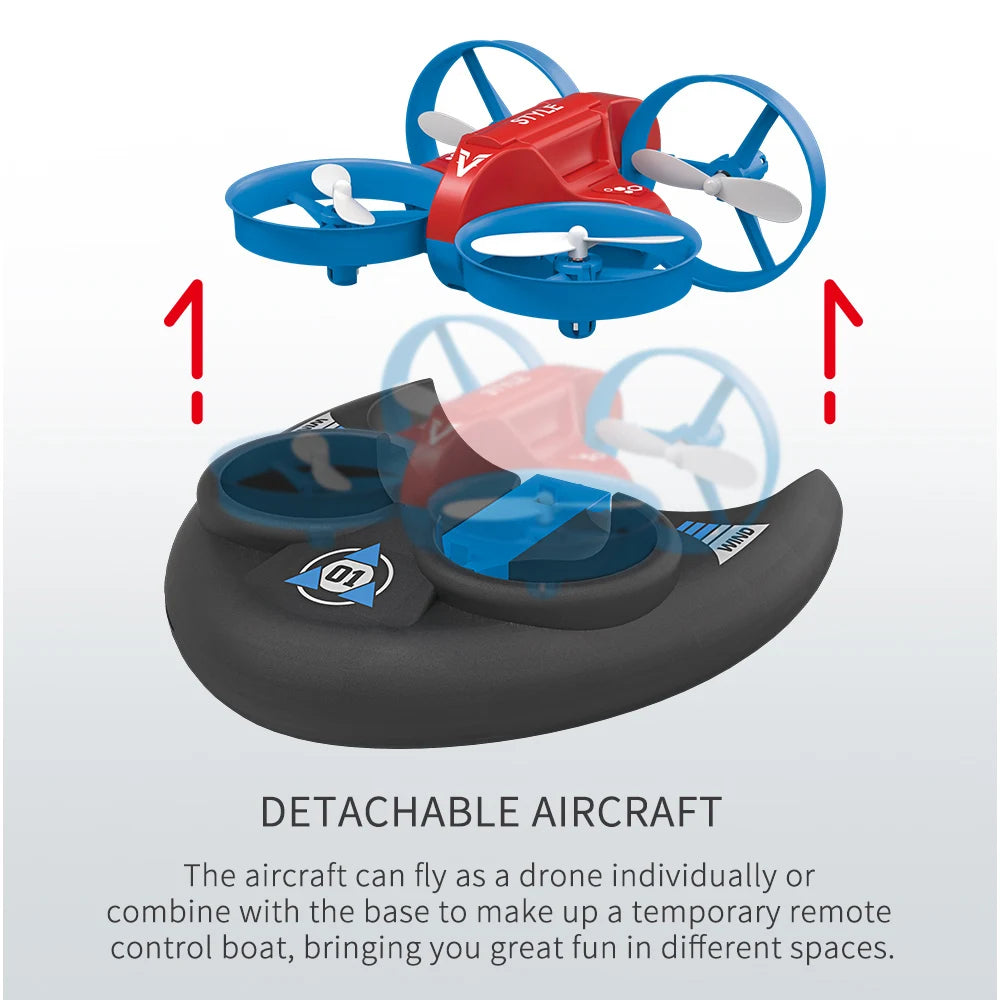 JJRC H101 2.4G Rc Water Land and Air Four Axis Flying Hovercraft Remote Control Vehicle 3-in-1 Rc Mini Drone Children Toy Gift