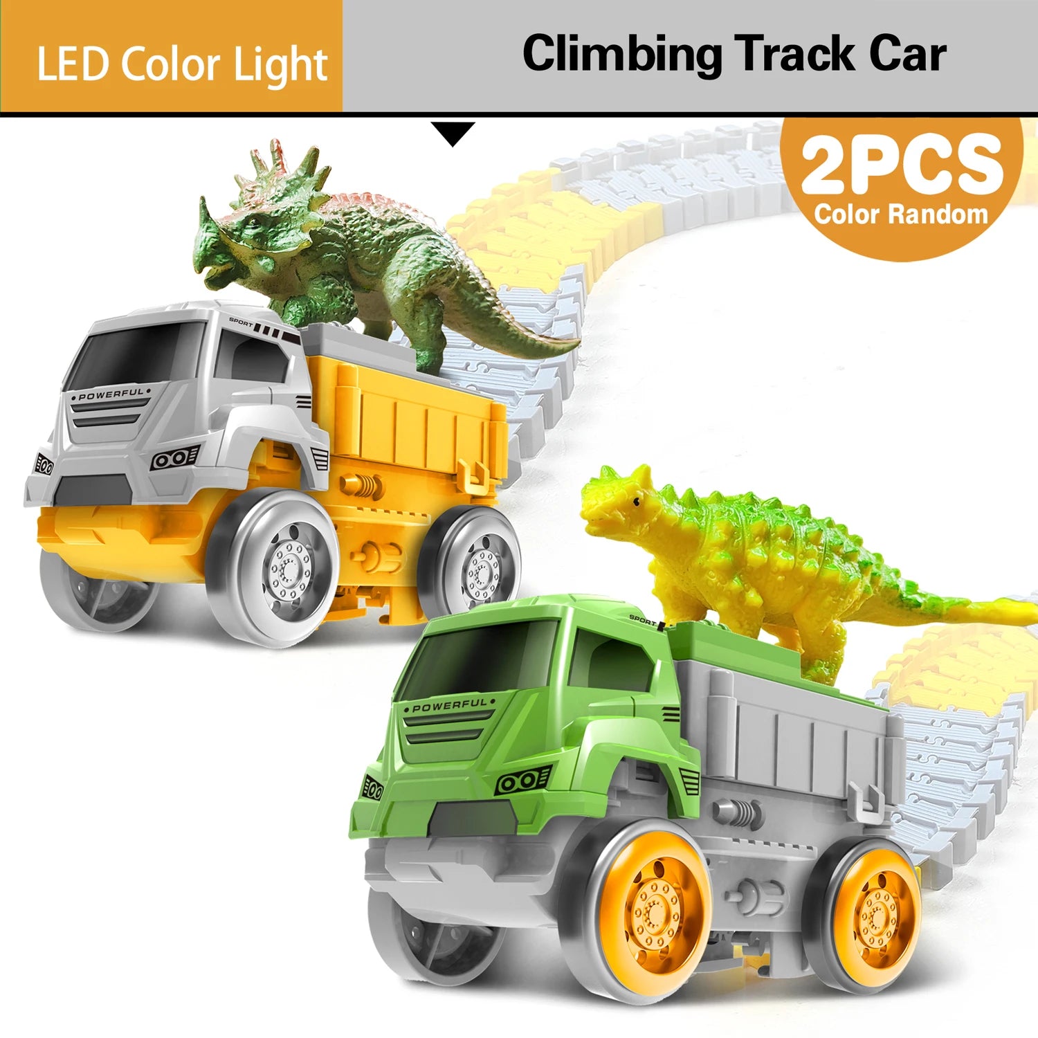 Magic Climbing electric dinosaur car Track Railway Toy Car Set Bend Flexible Race Track Flash Light Car High Quality Toy For Kid