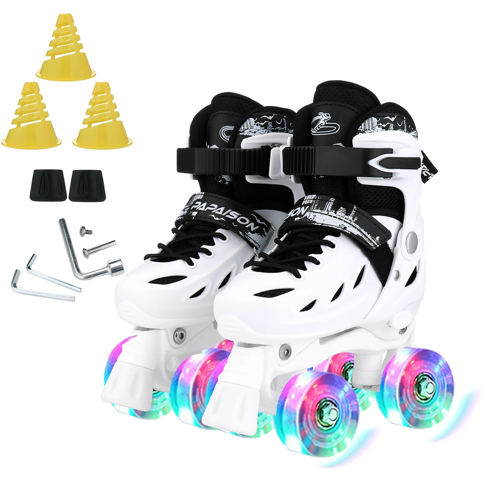Child Kid Roller Skate Shoes Skating 4-Wheel Sport Protecitve Beginner Roller Shoes Childer Boy Girl Unisex Sport Flash Shoes