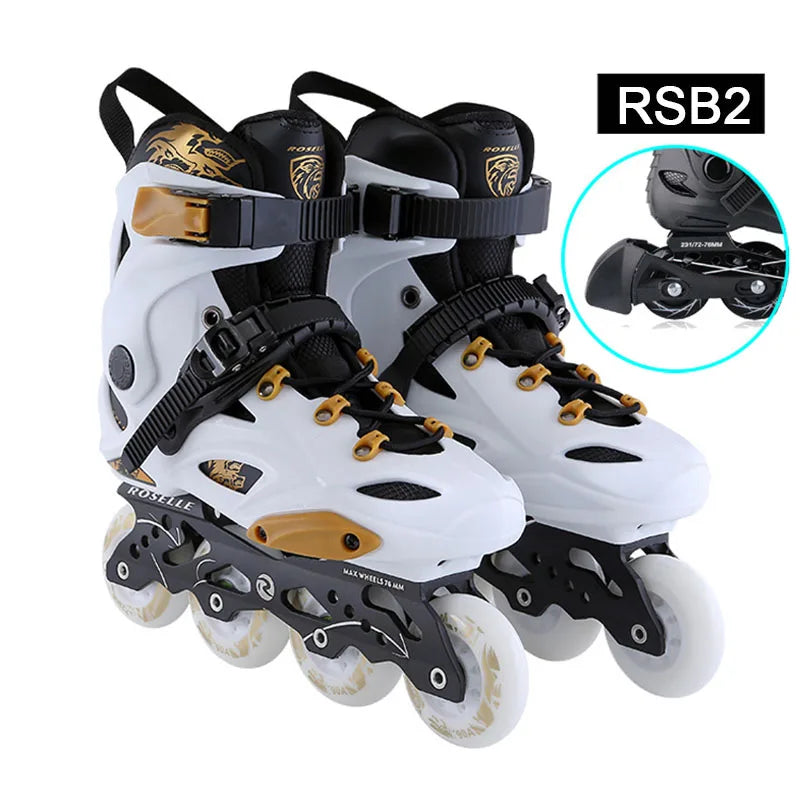 Original Roselle Size 35 to 46 Inline Roller Skates Professional Adult Kids Roller Skating Shoes Slalom Sliding FSK Patines