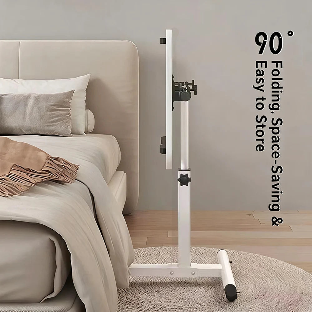 Laptop Sofa Desk Mobile Rolling Adjustable Height Angle Overbed Food Tray Stand Table