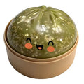 Dumpling shaped stress relief ball with slow bounce and soft touch, used for stress relief in office and home decor as an adult
