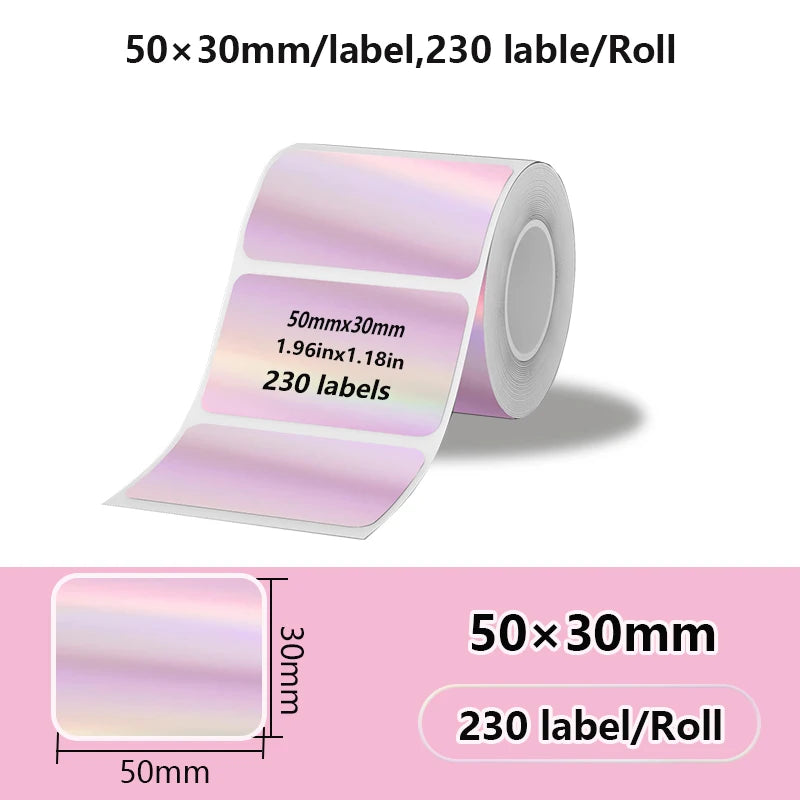 50x50mm Laser Sticker Self-Adhesive Thermal Adhesive Label Roll Compatible for Phomemo M110 M220 M200 E210 P50 DETONG P1 WP9520