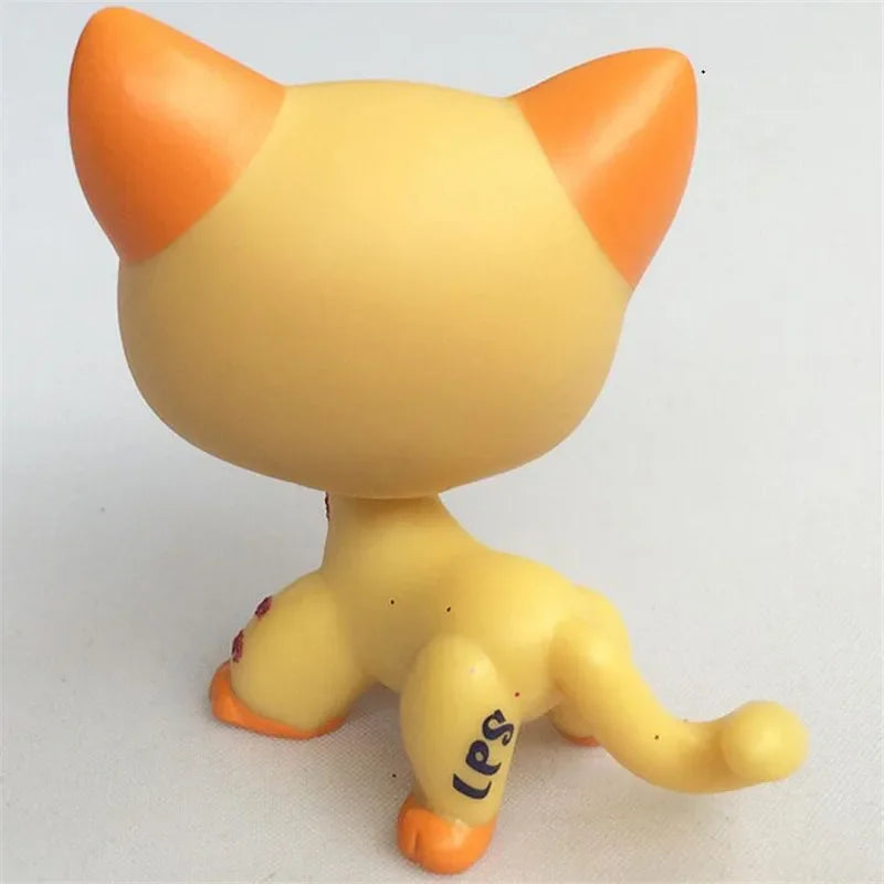 Pet Shop Lps Toys Standing Littlest Short Hair Cat #2291 White Pink Glitter kitty