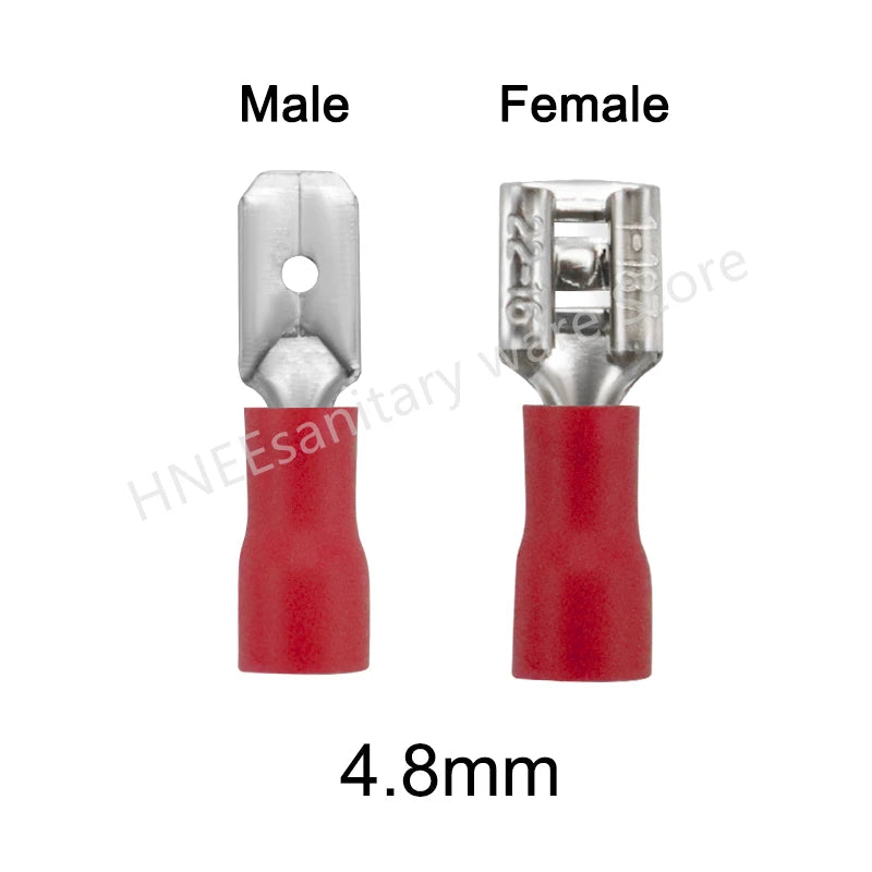 100/50pcs Male/Female Spade Terminals 2.8mm 4.8mm 6.3mm Insulated Spade Wire Connector Cold Press Electrical Wiring Cable Plug