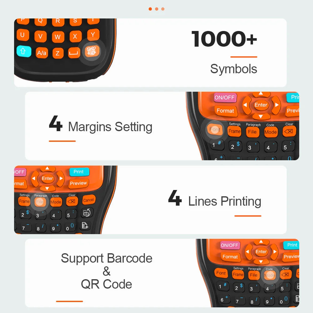 PS100E Label Maker fit for Brother 6/9/12mm TZ231 TZeFX231 HSe231 TZeFA231 TZeS231 Ribbon Printing Continuous Printer No Battery