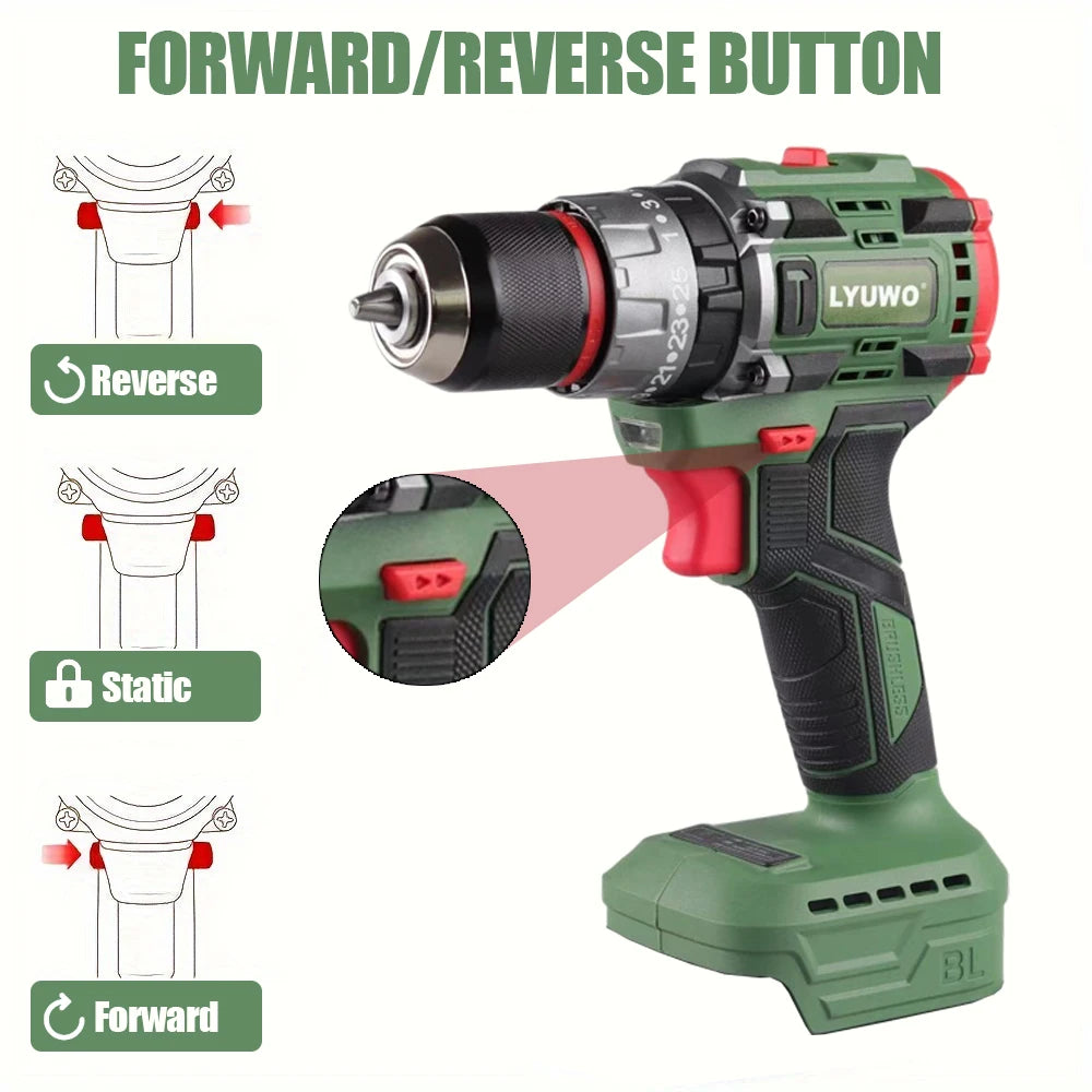 LYUWO Brushless Cordless Electric Screwdriver Kit with Fast-Charging Battery,LED Work Light&Ergonomic Grip(Drill/Driver 2-in-1)