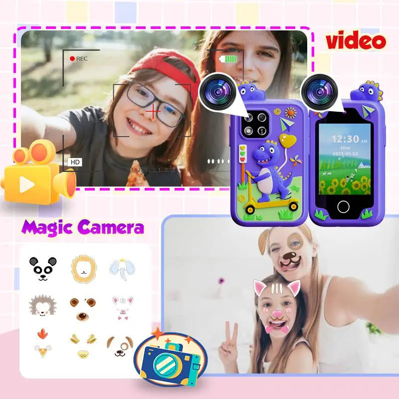Children Kids Toy Phone Musical Unicorn Dinosaur Baby Mobile Selfie Camera MP3 Player Educational Toys Christmas Birthday Gifts