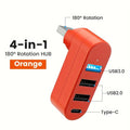 USB Hub 2.0 3.0 Adapter 180° Rotatable Multi Ports U Disk Card Reader Splitter High Speed Data Transfer For Computer Accessories